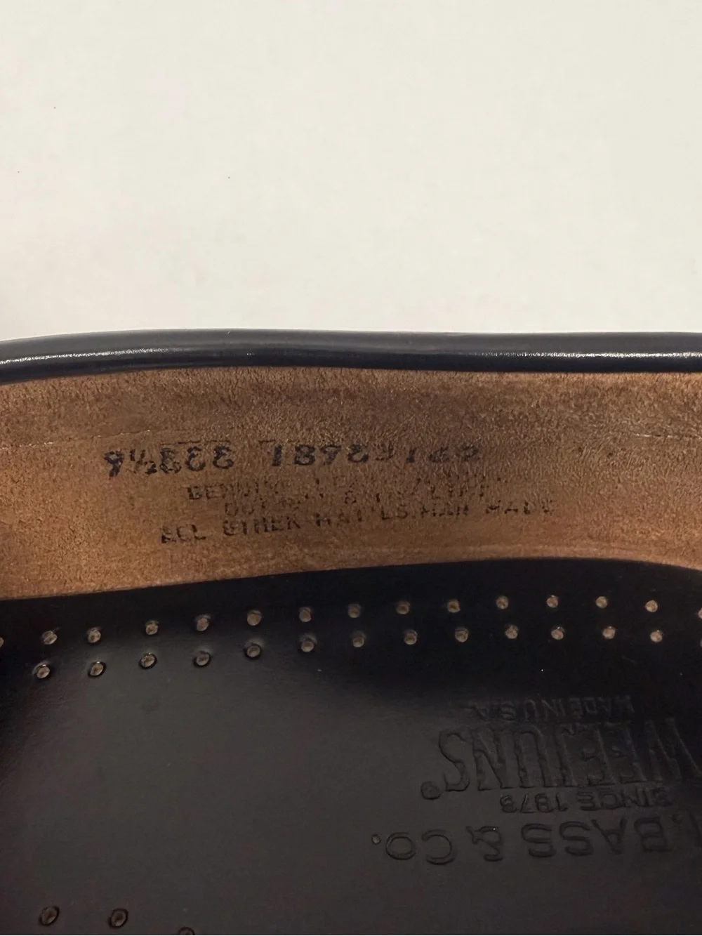 Vintage G.H. Bass Weejuns Logan Penny Loafers Made in USA 9.5 EEE Extra Wide Blk